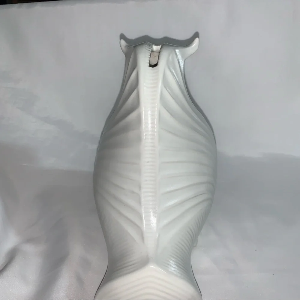vintage JONATHAN ADLER white ceramic BULL coin bank